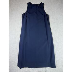 Worth New York Women's 10 Blue Knee Length Sleeveless Shift Career Dress Office